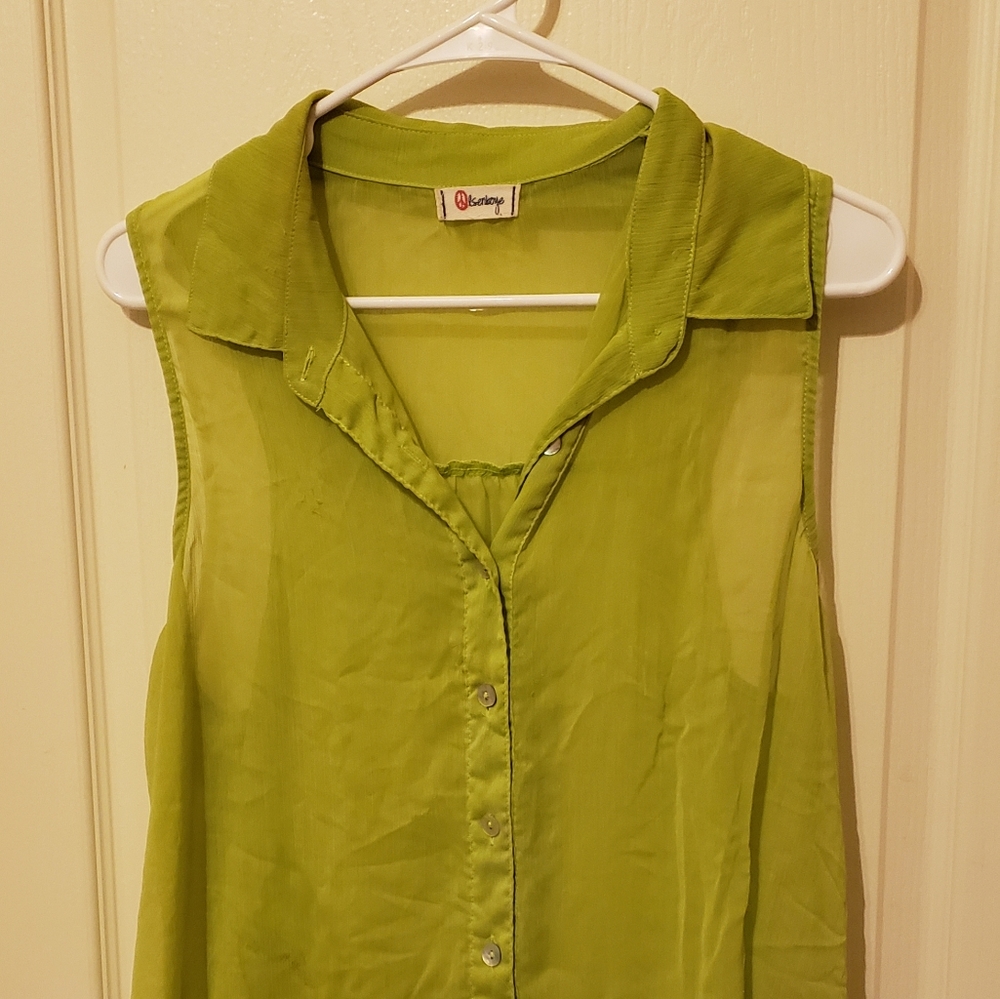 Women's Sheer, Sleeveless Blouse